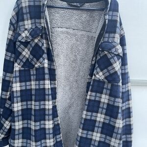 Blue Plaid Fleece Jacket